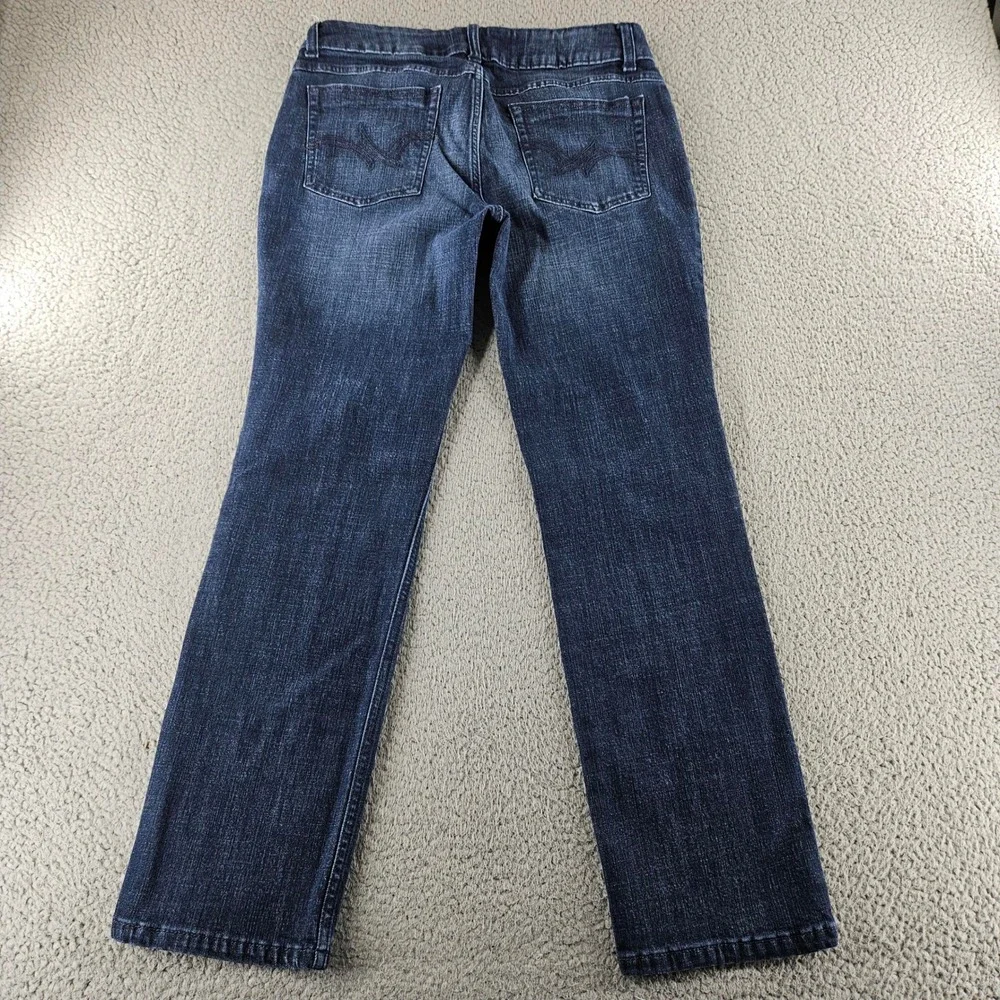 Wrangler Jeans‎ Womens 12 Blue Mid Rise Straight Leg Dark Wash Stretch Denim
